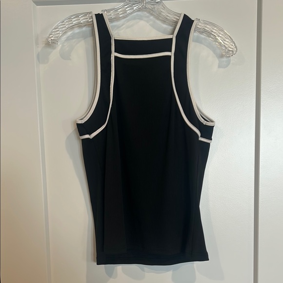 SHEIN Black Sleeveless Top with White Trim. Size 0XL. - Picture 3 of 4